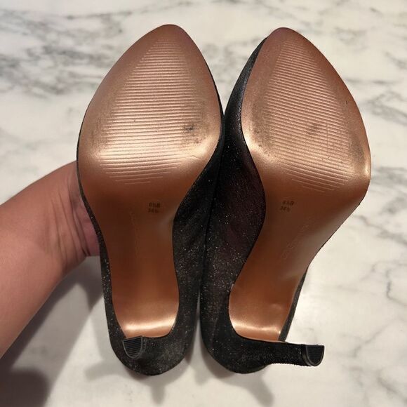 Pewter high heel platform shoes - Picture 7 of 9